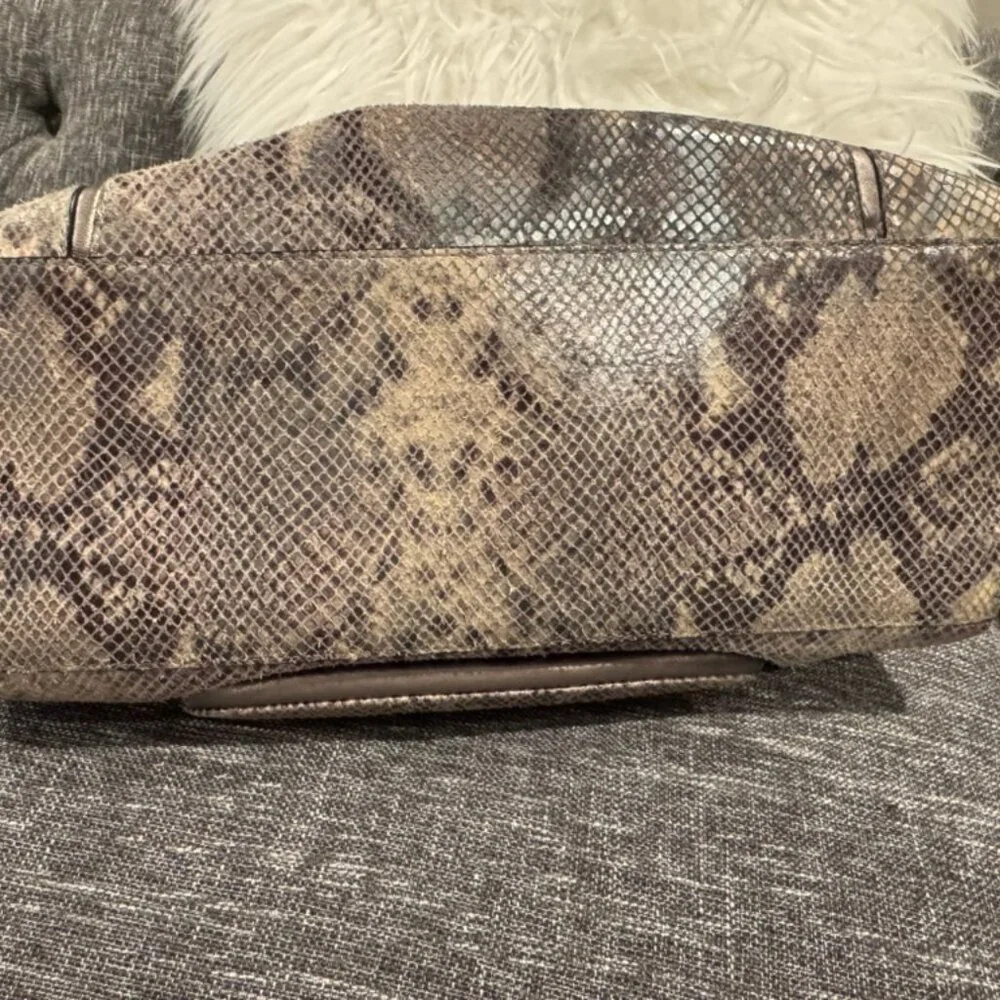 Coach Ashley Satchel F26041 Women’s Snakeskin Embossed Leather Shoulder Bag